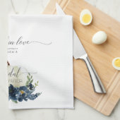 Navy Blue Pumpkin Fall Liebe Brautparty Gefallen Geschirrtuch (Viertel Falte)