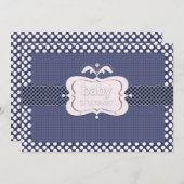 Navy Blue Punkt Baby Shower Einladungen (Vorne/Hinten)