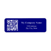 Navy Blue QR Code Business Rücksendeadresse (Vorne)