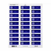 Navy Blue QR Code Business Rücksendeadresse (Vorne)