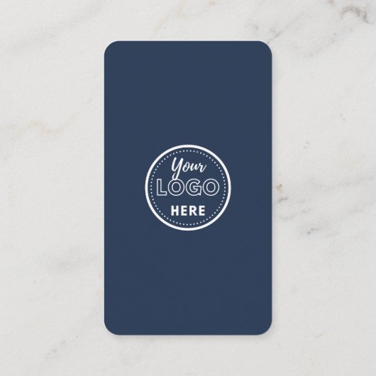 Navy Blue QR Code Connect With Us Social Media Visitenkarte (Rückseite)