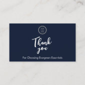 Navy Blue QR Code Feedback Request Insert Card Visitenkarte (Vorderseite)