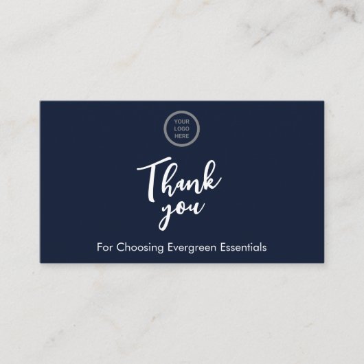 Navy Blue QR Code Feedback Request Insert Card Visitenkarte (Vorderseite)