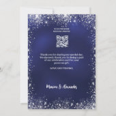 Navy Blue QR Code Hochzeit Dankeschön Karte (Rückseite)