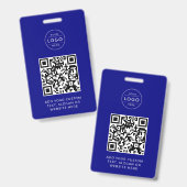 Navy-Blue-QR-Code mit individuellem Firmenlogo-Emb Ausweis (Vorder- & Rückseite)