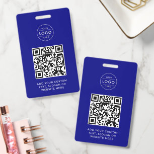 Navy-Blue-QR-Code mit individuellem Firmenlogo-Emb Ausweis