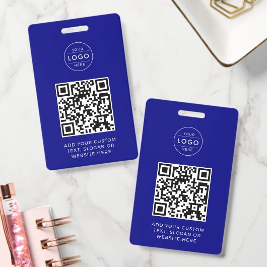 Navy-Blue-QR-Code mit individuellem Firmenlogo-Emb Ausweis (Büro)