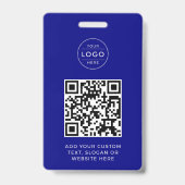 Navy-Blue-QR-Code mit individuellem Firmenlogo-Emb Ausweis (Rückseite)