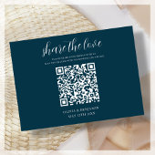 Navy Blue QR Code Share Liebe Enclosure Card Begleitkarte
