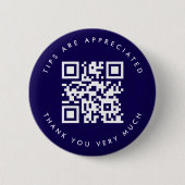 Navy Blue QR Code Tipp Button (Vorderseite)