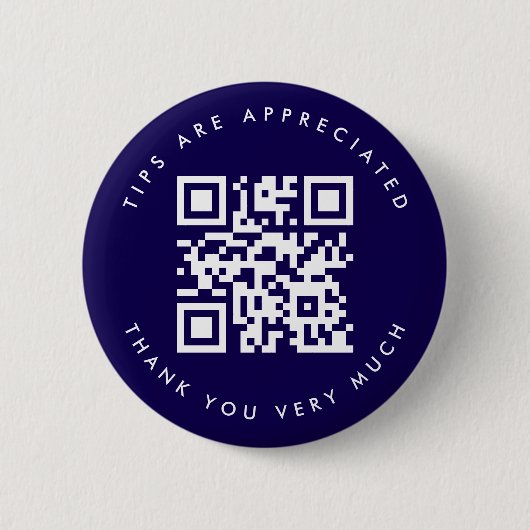 Navy Blue QR Code Tipp Button (Vorderseite)