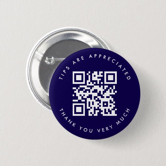 Navy Blue QR Code Tipp Button (Vorne & Hinten)