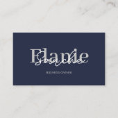 Navy Blue QR Code Trendy Elegant Moderne Visitenkarte (Vorderseite)