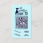 Navy Blue QR Code Trendy Logo 3D Reinigungsdienste Visitenkarte (Vorderseite)