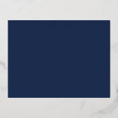 Navy Blue QR Code Wedding Foil RSVP Card Folie Einladungspostkarte (Rückseite)