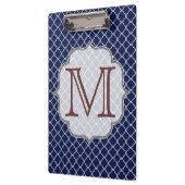 Navy Blue Quarterfoil Latti Monogram Clip Board Klemmbrett (Links)