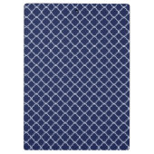 Navy Blue Quarterfoil Latti Monogram Clip Board Klemmbrett (Rückseite)