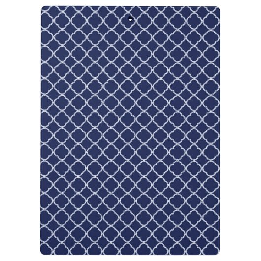 Navy Blue Quarterfoil Latti Monogram Clip Board Klemmbrett (Rückseite)