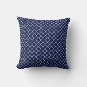 Navy Blue Quarterfolie Monogram Coulow Kissen
