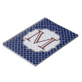Navy Blue Quaterfoil Latti Monogram Note Book Notizblock (Linke Seite)