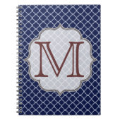 Navy Blue Quaterfoil Latti Monogram Note Book Notizblock (Vorderseite)