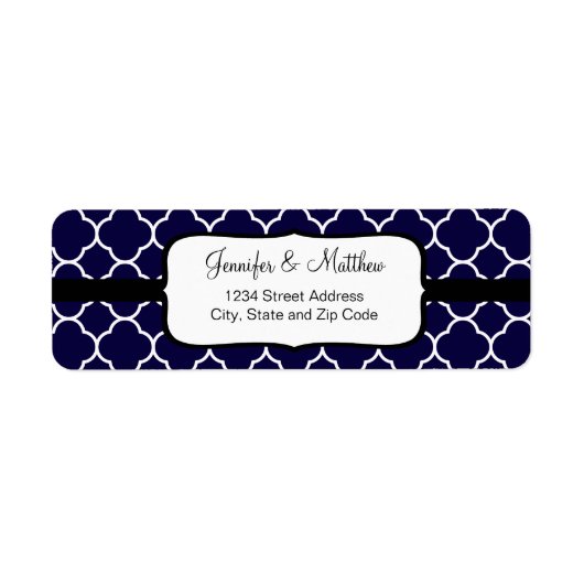 Navy Blue Quatrefoil Pattern (Vorne)