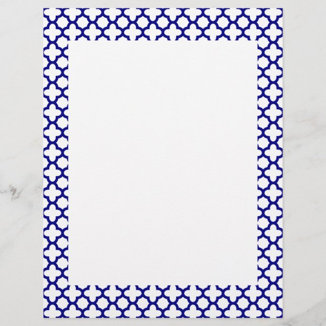 Navy Blue Quatrefoil Pattern (Vorderseite)