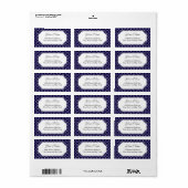 Navy Blue Quatrefoil Pattern Adressaufkleber (Vorne)