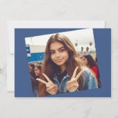 Navy Blue Quinceañera Einladung (Rückseite)