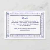 Navy Blue Quirky spielend Hand Drawn Wedding Detai Begleitkarte (Vorderseite)