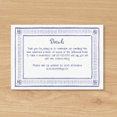 Navy Blue Quirky spielend Hand Drawn Wedding Detai Begleitkarte
