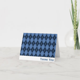 Navy Blue Raute Vielen Dank Note Card Dankeskarte