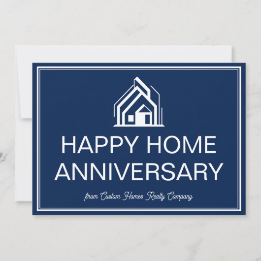 Navy Blue Real Estate Business Custom Marketing Karte (Vorderseite)
