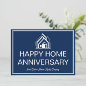 Navy Blue Real Estate Business Custom Marketing Karte (Stehend Vorderseite)