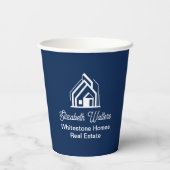 Navy Blue Real Estate Company Customized Realtor Pappbecher (Rückseite)