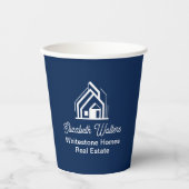 Navy Blue Real Estate Company Customized Realtor Pappbecher (Vorderseite)