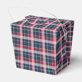 Navy Blue, Red and Grey Sporty Kariert Geschenkschachtel (Rückseite)