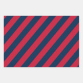 Navy Blue, Red, and White Chevron & Stripe Pattern Geschenkpapier Set (Vorderseite 2)