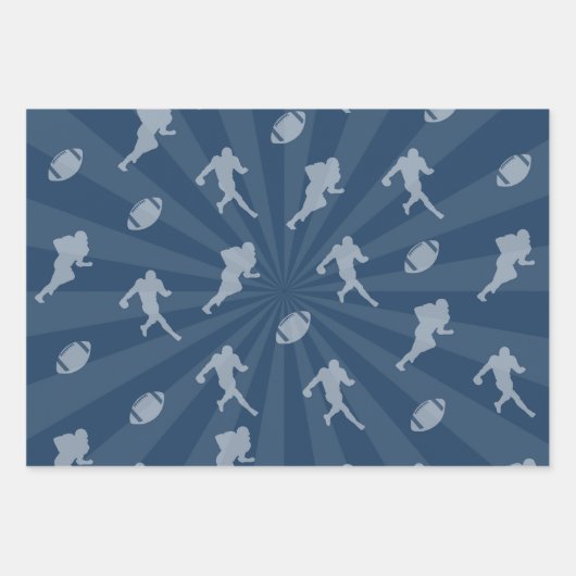 Navy Blue, Red, and White Football Patterns Geschenkpapier Set (Vorderseite 3)