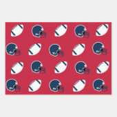 Navy Blue, Red, and White Football Patterns Geschenkpapier Set (Vorderseite 2)