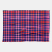 Navy Blue Red Pink Plaid Tartan Design  Geschirrtuch (Horizontal)