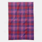 Navy Blue Red Pink Plaid Tartan Design  Geschirrtuch (Vertikal)