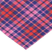 Navy Blue Red Pink Plaid Tartan Design  Kurzer Tischläufer (Ecke)