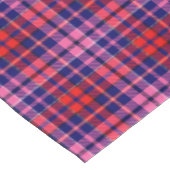Navy Blue Red Pink Plaid Tartan Design  Tischdecke (Schrägansicht)