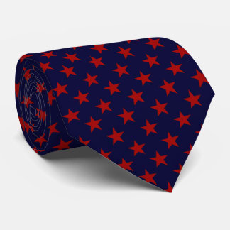 Navy Blue Red Star Pattern Work, Graduation, Gift Krawatte