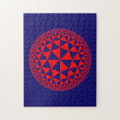 Navy Blue & Red Triangle Fire Mandala Puzzle (Vertikal)