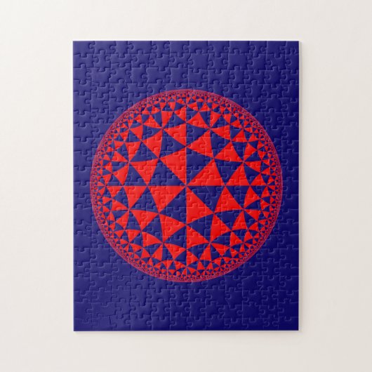 Navy Blue & Red Triangle Fire Mandala Puzzle (Vertikal)