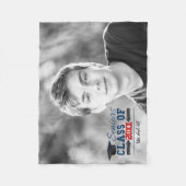 Navy Blue Red Typografy Abschluss Fleece Blanket (Vorderseite)