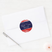 Navy Blue Red Wedding Danke Stickers (Umschlag)