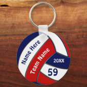 Navy Blue, Red, White, Volleyball Team Geschenkide Schlüsselanhänger (Vorderseite)